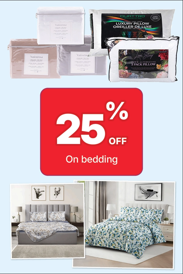 25% off bedding