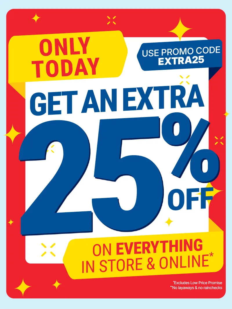 Get an extra 25% off your purchase for one day only !
