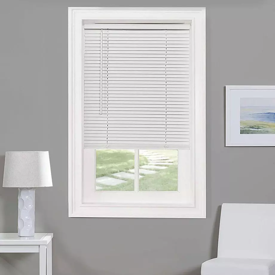 1" White cordless vinyl mini blinds - 36"x64"
