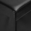 Large rectangular foldable faux-leather ottoman with storage - Black - 3