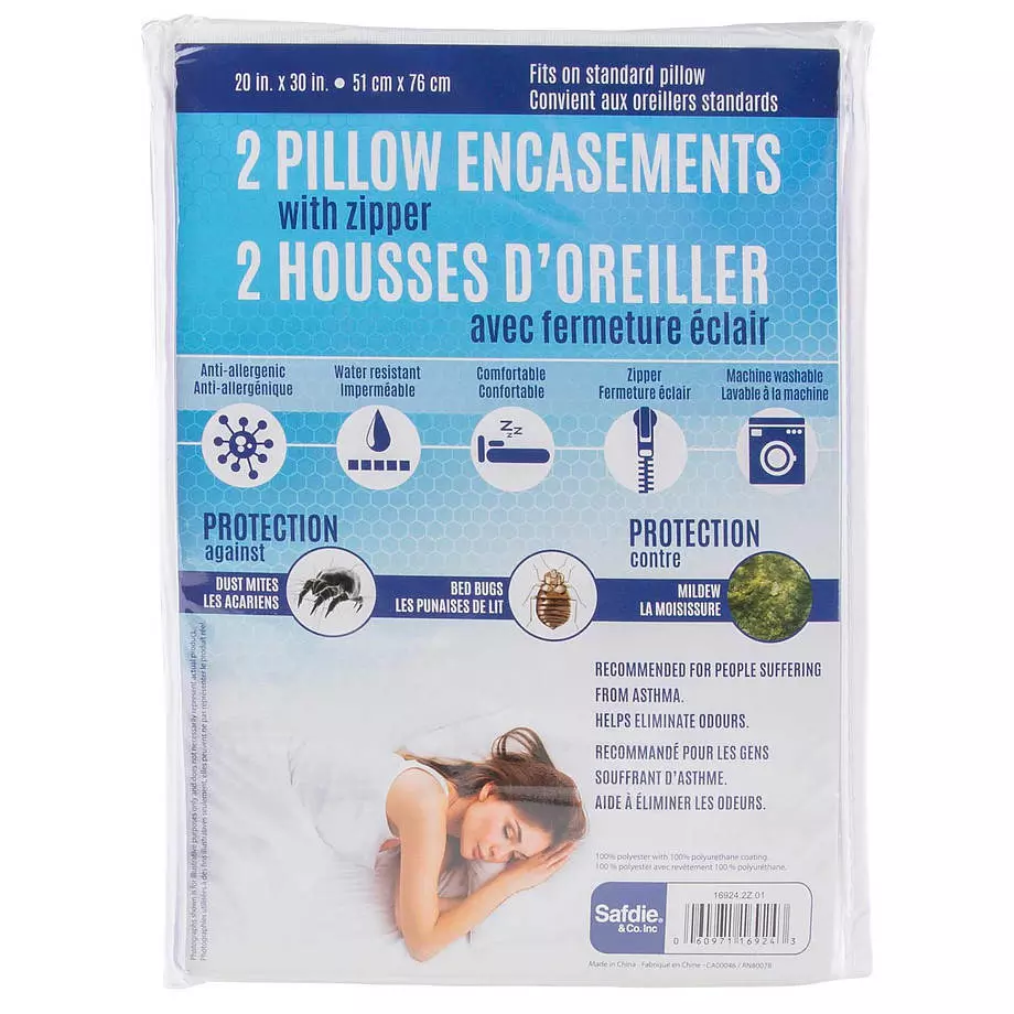 2 housses d'oreiller avec fermeture &eacute;clair, oreillers standards