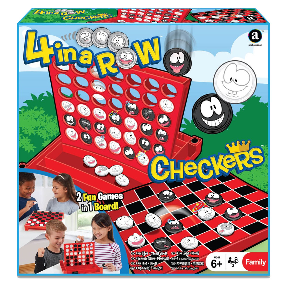 2-in-1 Checkers & 4-in-a-row