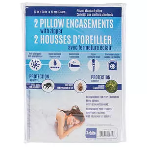 2 pillow encasements with zipper, standard pillows