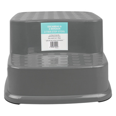 2-Tier Step Stool Grey