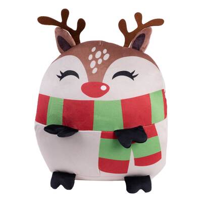 3-in-1 Plush toy hand warmer cushion with blanket, 30"x30" - Deer