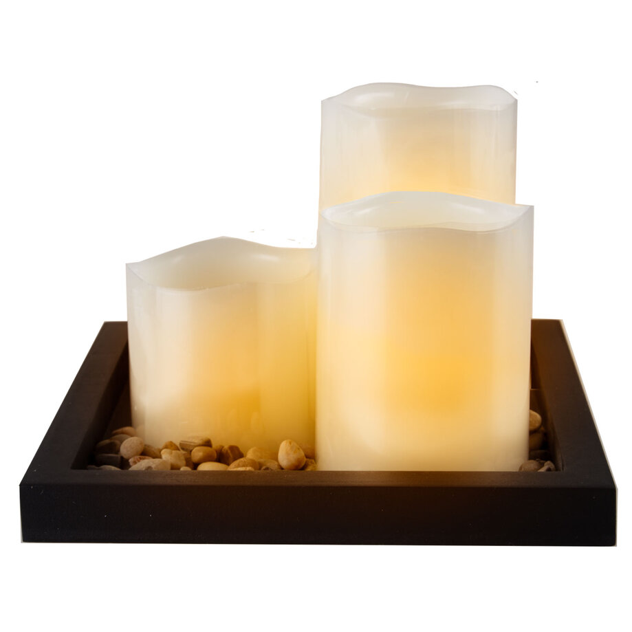 3-piece LED candle set with daily timer