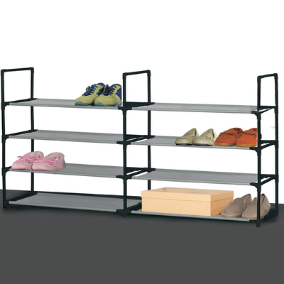 4-tier stackable metal shoe rack - 24 pairs