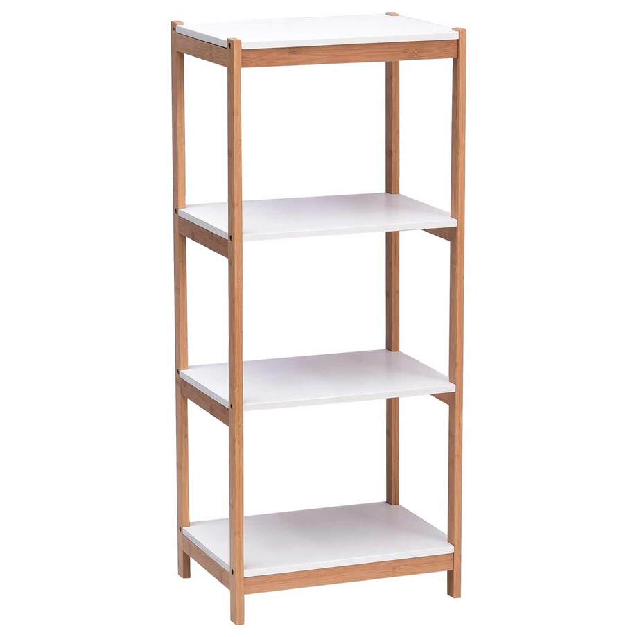 4-tier white bookcase shelf