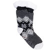 Cozy snowflake argyle slipper socks with sherpa lining, black - 2