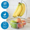 Chrome fruit bowl with banana holder - 2
