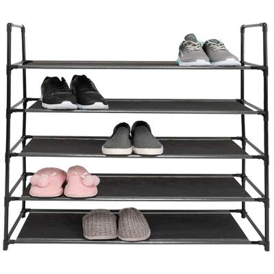 5-tier stackable metal shoe rack - 20 pairs