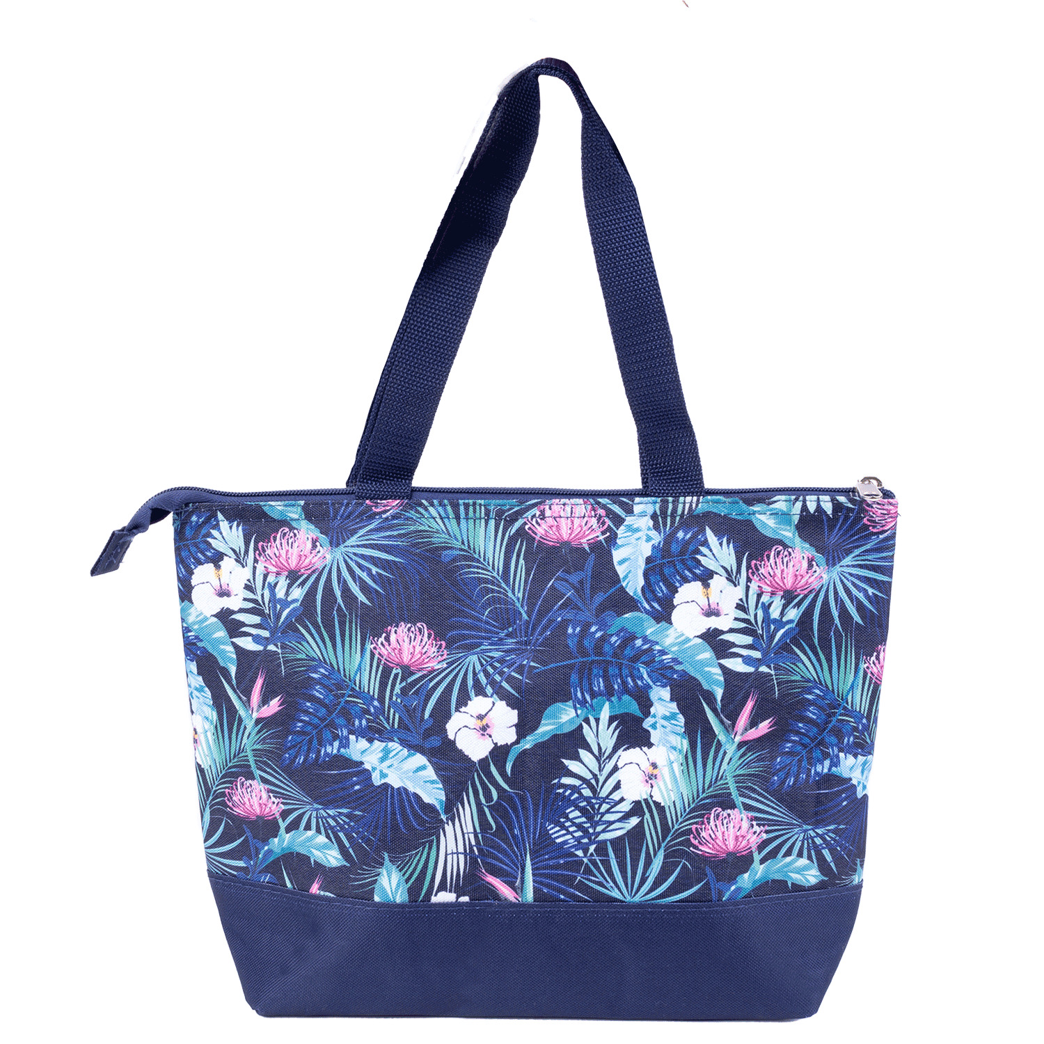 6-can Oxford fabric portable tote cooler - Blue Tropics