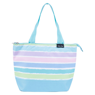 6-can Oxford fabric portable tote cooler - Summer stripes