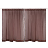 Two semi-sheer voile panels with rod pocket, 54"x63", dark red