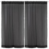 Two semi-sheer voile panels with rod pocket, 54"x84", black
