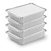 Titan Foil - Aluminum 3 lb takeout containers with folded lids, pk. of 4 - 3