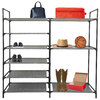 6-tier stackable metal shoe rack with boot shelves - 27 pairs