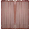 Two semi-sheer voile panels with rod pocket, 54"x84", red