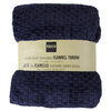 Super soft textured flannel throw, 50"x60", navy blue - 2