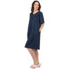 Women's midi caftan nightdress, navy polka dots, large (L) - 3