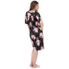 Women's midi caftan nightdress, black floral, extra large (XL) - 2