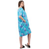 Women's midi caftan nightdress, aqua floral, large (L) - 4