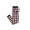 Stretch knit jogger style pajama pants, pink/black plaid, large (L)