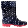 Rubber rain boots - Navy polka dots, size 13