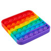 Silicone bubble popper fidget toy, square rainbow