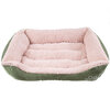 Faux suede, rectangular pet bed, medium, green & blush - 3