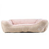 Faux suede, rectangular pet bed, medium, tan & blush - 2