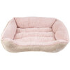 Faux suede, rectangular pet bed, medium, tan & blush - 3