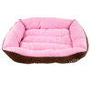 Faux suede, rectangular pet bed, medium, brown & pink - 3