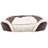 Faux suede, square pet bed with memory foam,medium, grey & white - 2