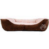 Faux suede, rectangular pet bed, medium, brown & blush - 2