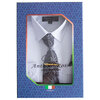 Antonio Rossi - Chemise pour hommes en boîte avec cravate, pince à cravate et mouchoir, chemise blanche, 14-14.5 - 2