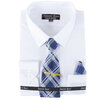 Antonio Rossi - Men's boxed dress shirt with tie, tie clip and hankerchief, white shirt, 18-18.5