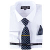 Antonio Rossi - Chemise pour hommes en boîte avec cravate, pince à cravate et mouchoir, white shirt, 15-15.5