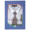 Antonio Rossi - Men's boxed dress shirt with tie, tie clip and hankerchief, white shirt, 16-16.5 - 2