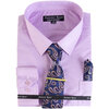Antonio Rossi - Men's boxed dress shirt with tie, tie clip and hankerchief, lavendar shirt, 18-18.5