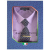 Antonio Rossi - Men's boxed dress shirt with tie, tie clip and hankerchief, lavendar shirt, 16- 16.5 - 2