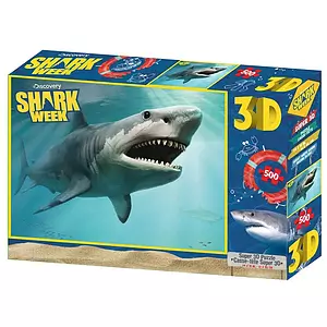 Discovery - Prime 3d Puzzle, Great White Shark, Open Jaws, 500 Pcs | Rossy