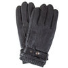 Leather gloves with rib knit cuff and adjustable wrist strap, small (S) - 3
