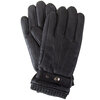 Leather gloves with rib knit cuff and adjustable wrist strap, large (L)