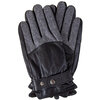 Leather gloves with felt detail and adjustable wrist strap, small (S) - 3