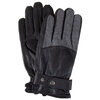 Leather gloves with felt detail and adjustable wrist strap, medium (M)