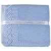 Mercure, sheet set with embroided helix detail, queen, cerulean - 3