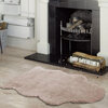 Sheepskin faux fur rug, 2'x3', pink - 2