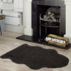 Sheepskin faux fur rug, 2'x3', black - 2