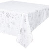 Collection Elegance, nappe en tissu pour les fêtes de Noël, flocons de neige et tourbillons imprimés en feuille, 54"x72", blanc